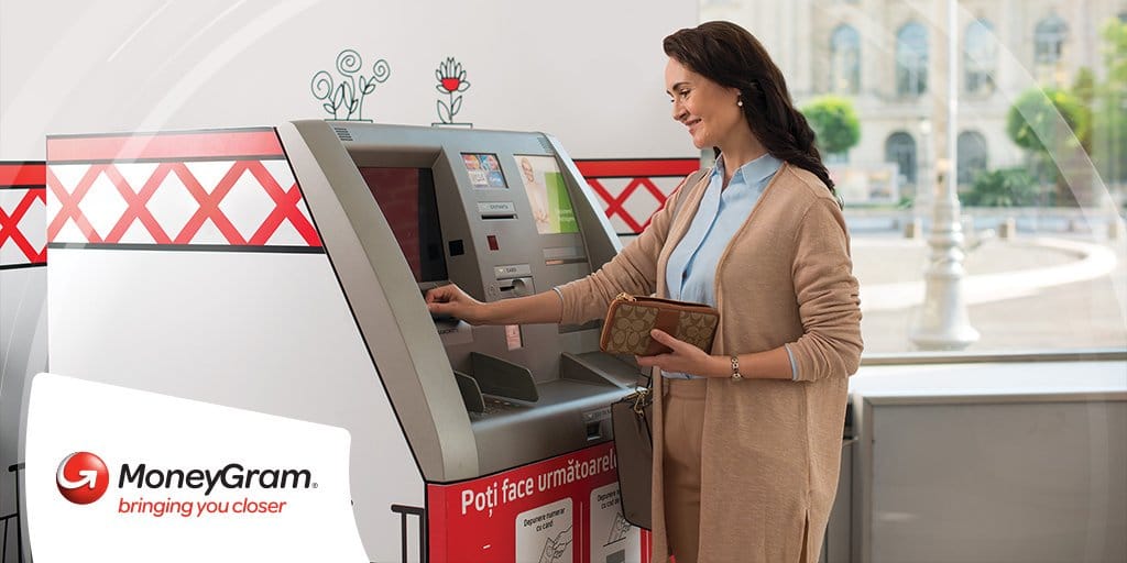 MoneyGram Photo of woman using ATM